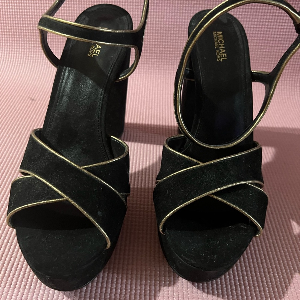 Michael Kors Black and Gold Women's Heels